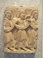 Sculpture, 3 prophetes, Catalogne, v1170-1180, calcaire, provient de la facade de la cathedrale de Vic